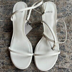 NWT - Mango White Sandals - Size 37/ 7